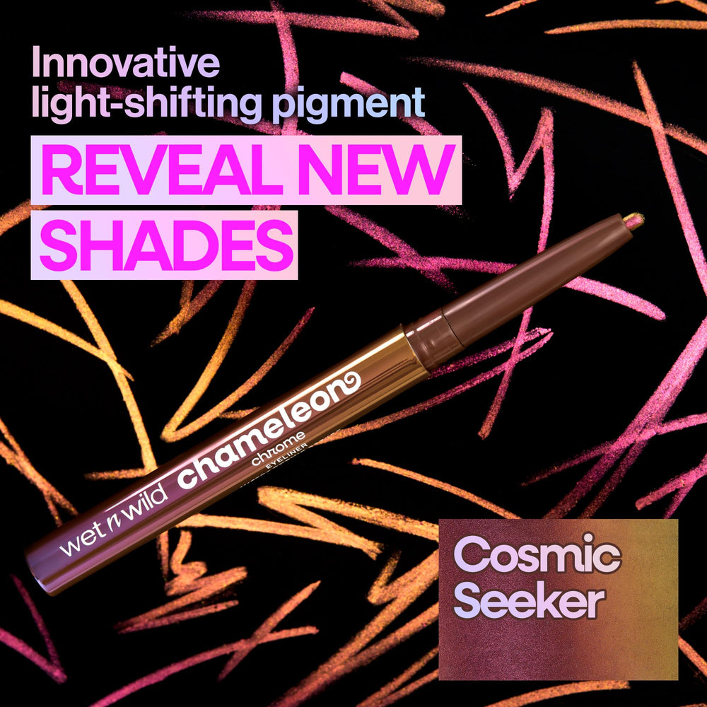 wet n wild Chameleon Chrome Eyeliner delivers up to 18 hours of vibrant wear.
