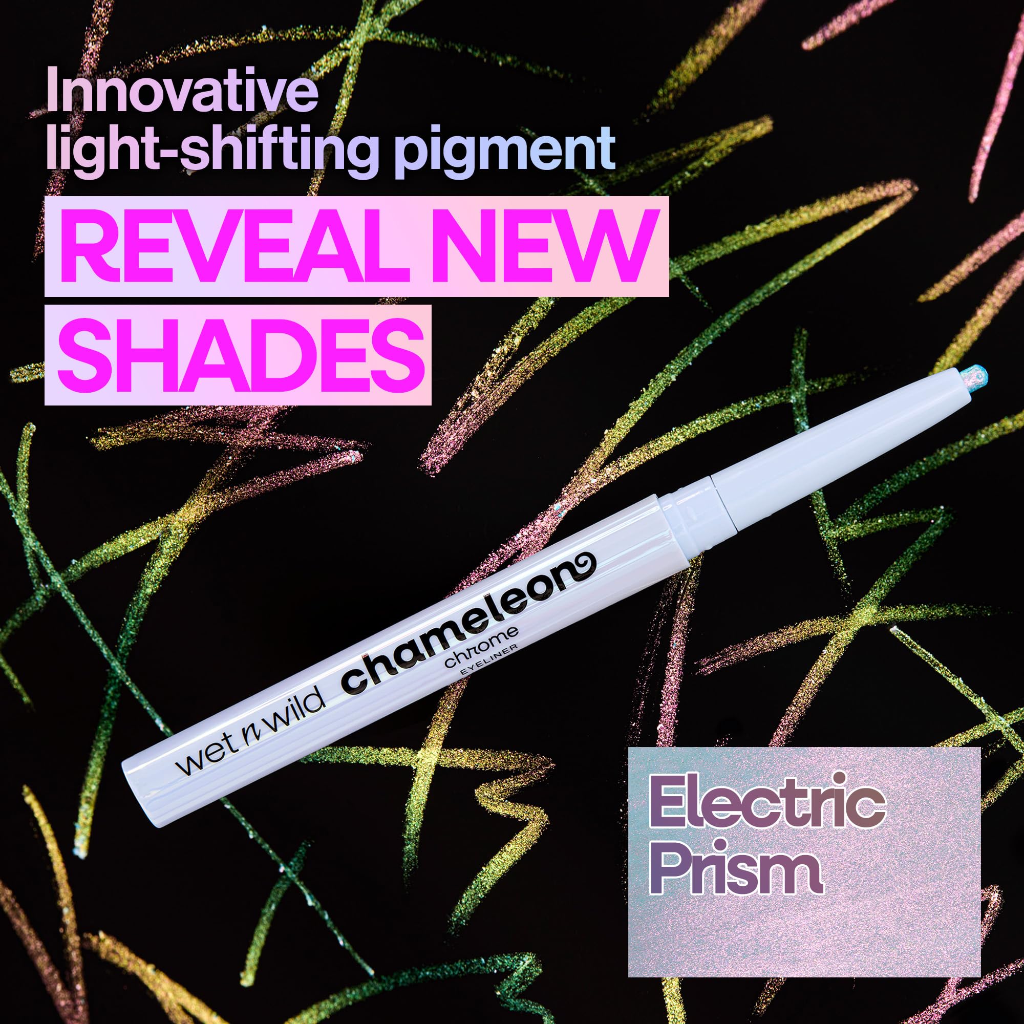 wet n wild Chameleon Chrome Eyeliner multichrome shades displaying adaptive depth