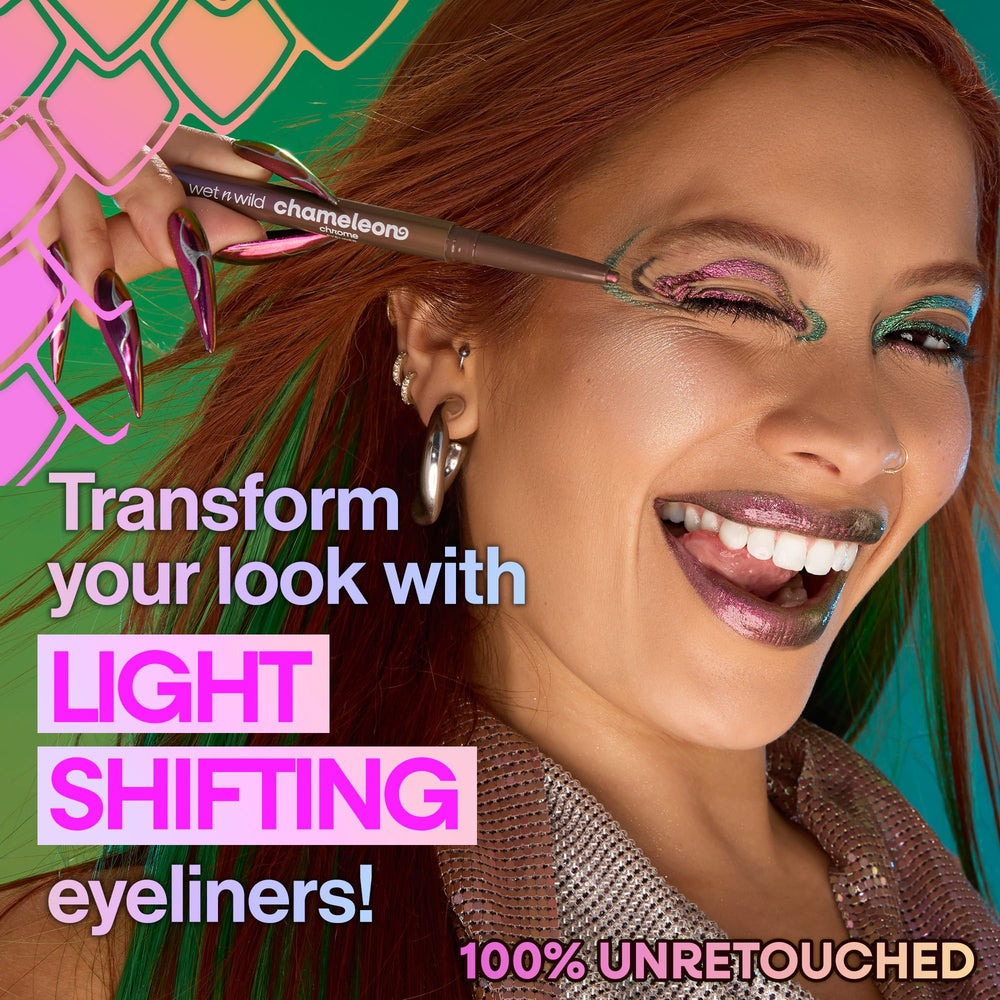 wet n wild Chameleon Chrome Eyeliner retractable application for precise, easy lining