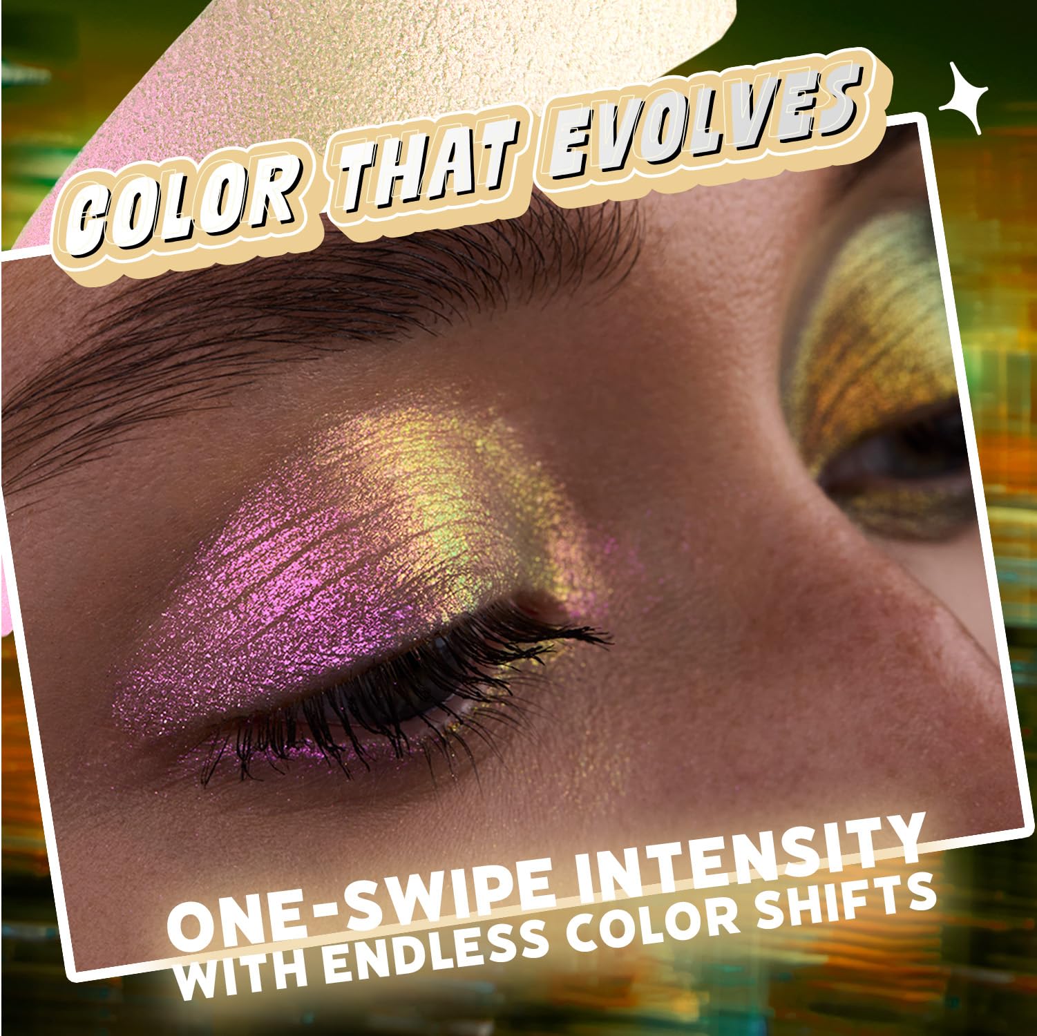 wet n wild Chameleon Chrome Eyeshadow Starlight Fever close-up reveals pearlescent finish