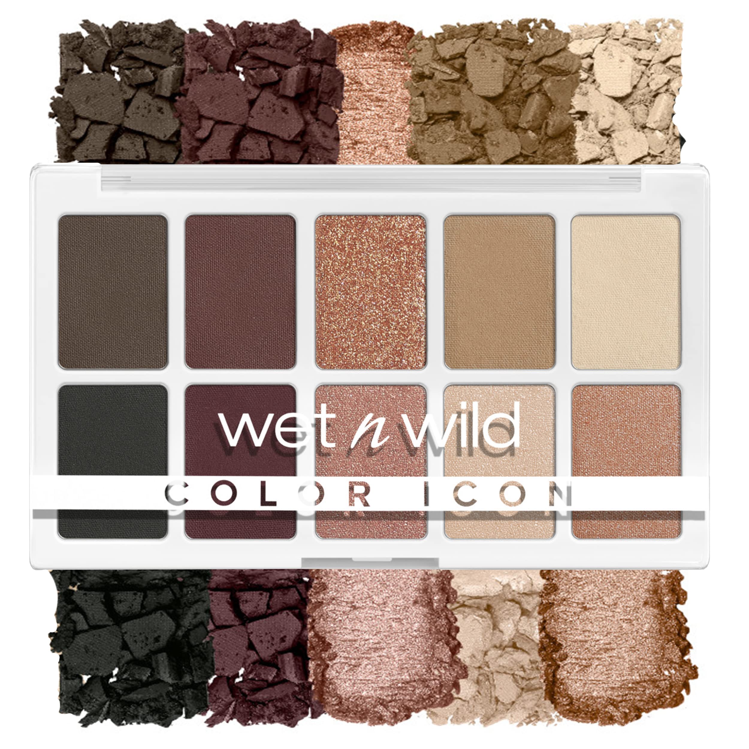 Wet n Wild Color Icon 10-Pan Palette brown nude awakening open compact for versatile day-to-night looks.