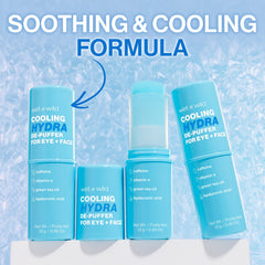 Wet n Wild Cooling Hydra De-Puffer in use for instant refresh and puffiness reduction.
