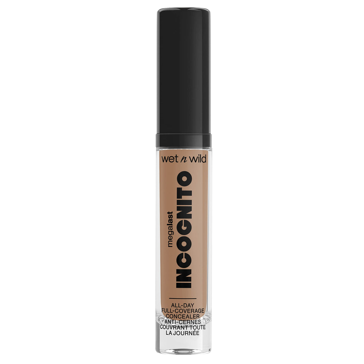 Wet n Wild Incognito Matte Concealer bottle showing long-lasting wear and smooth application.