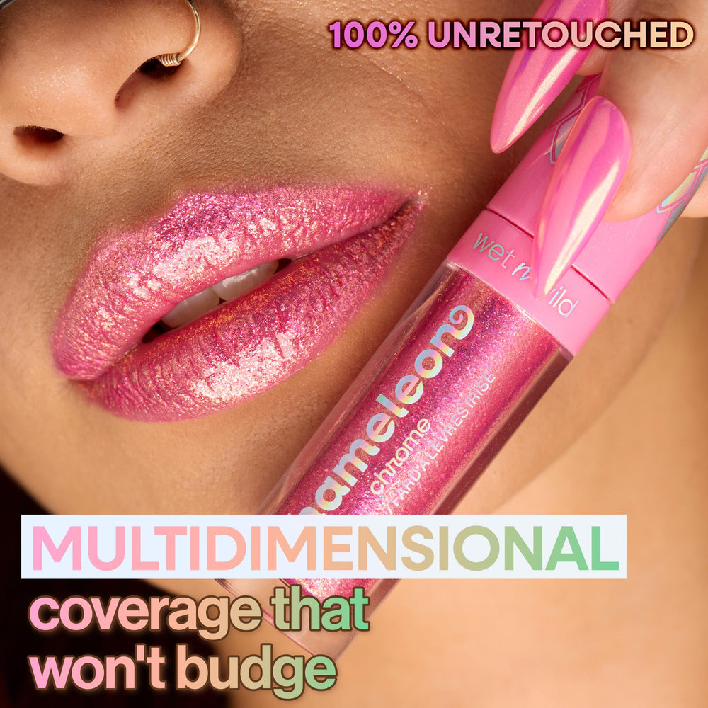 wet n wild Chameleon Chrome Lip Foil, brillo de larga duración para salidas nocturnas.
