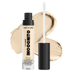 wet n wild Mega Last Incognito Concealer tube closeup shows smooth, long-wear coverage.