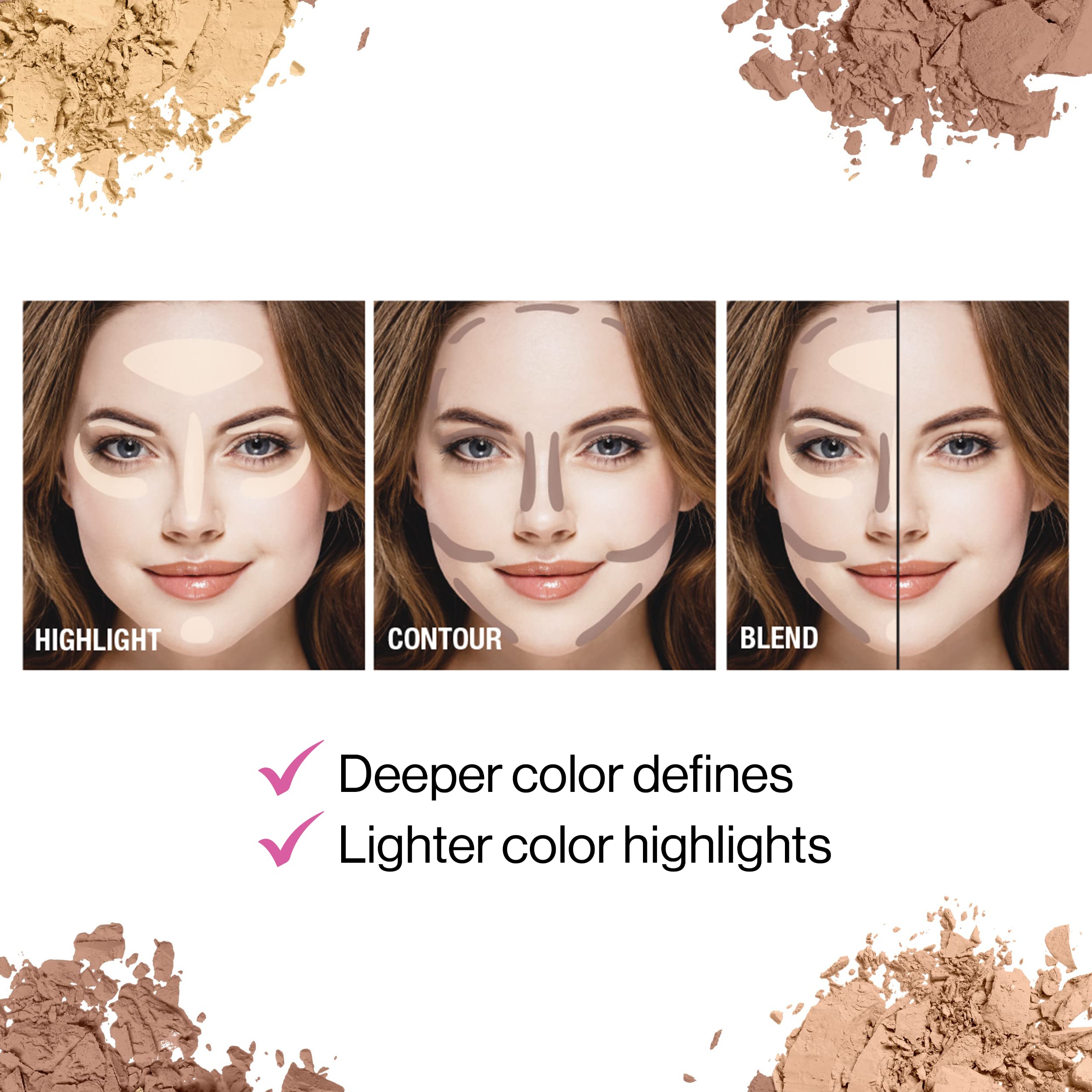 Light highlight shade brightens high points for a lifted look.