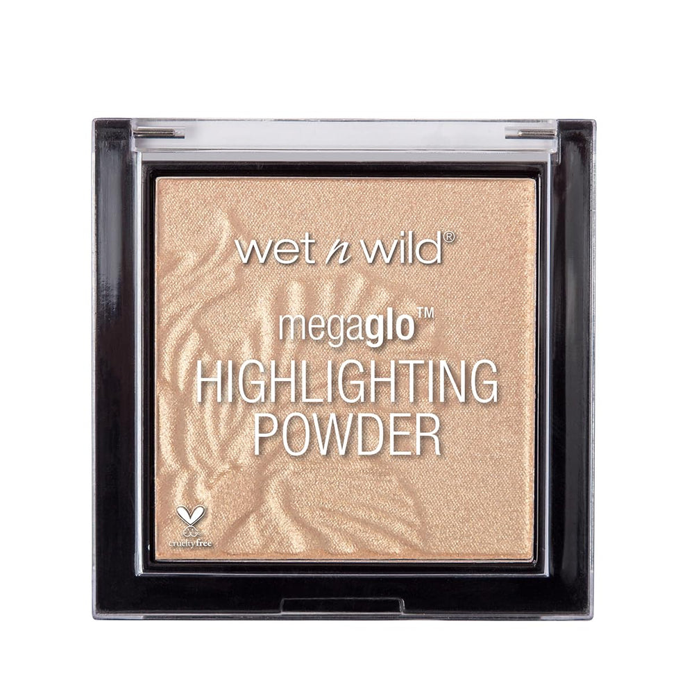 Wet n Wild MegaGlo warm gold compact swatch for radiant glow.
