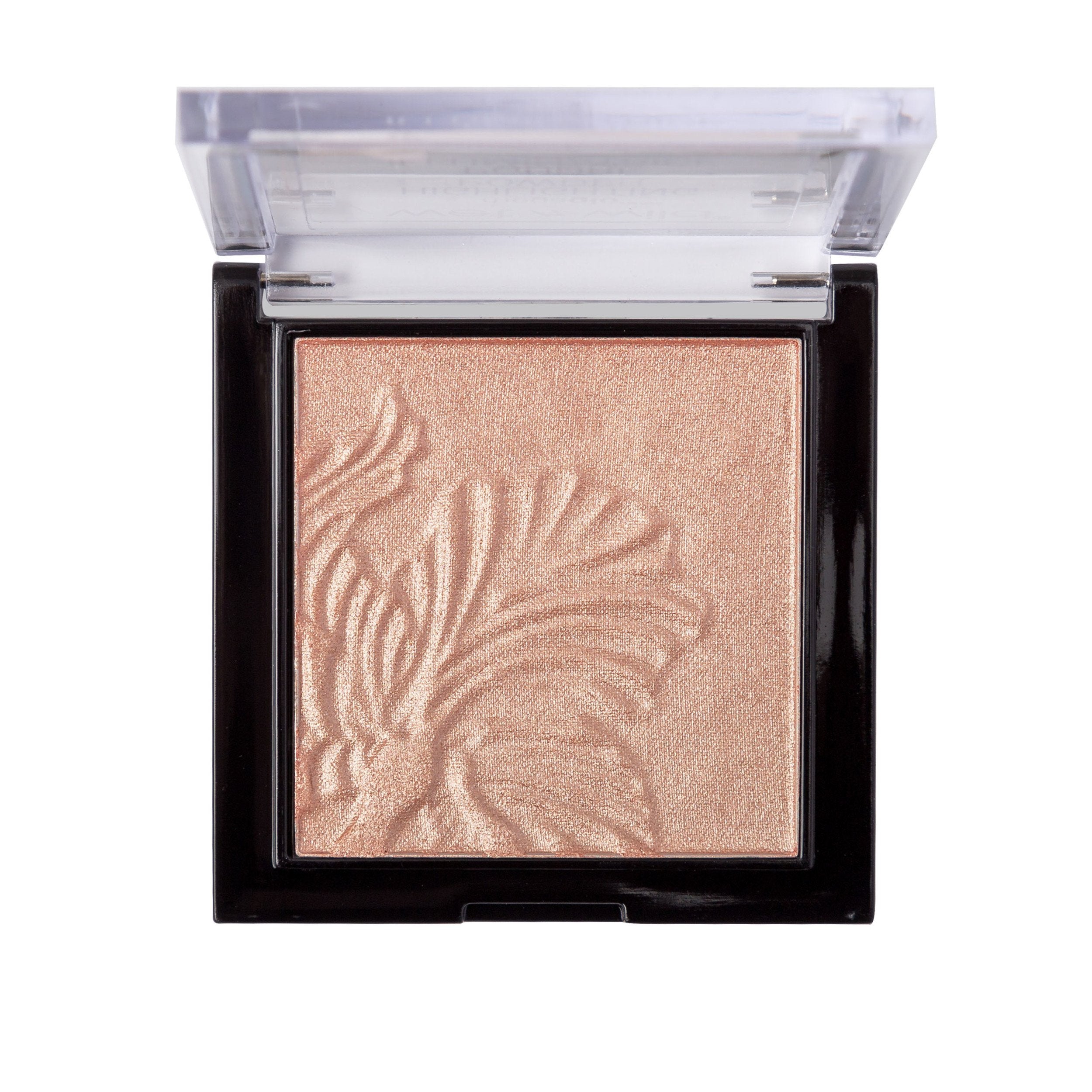 MegaGlo highlighting powder cheek swatch showing warm pink shimmer and glow.