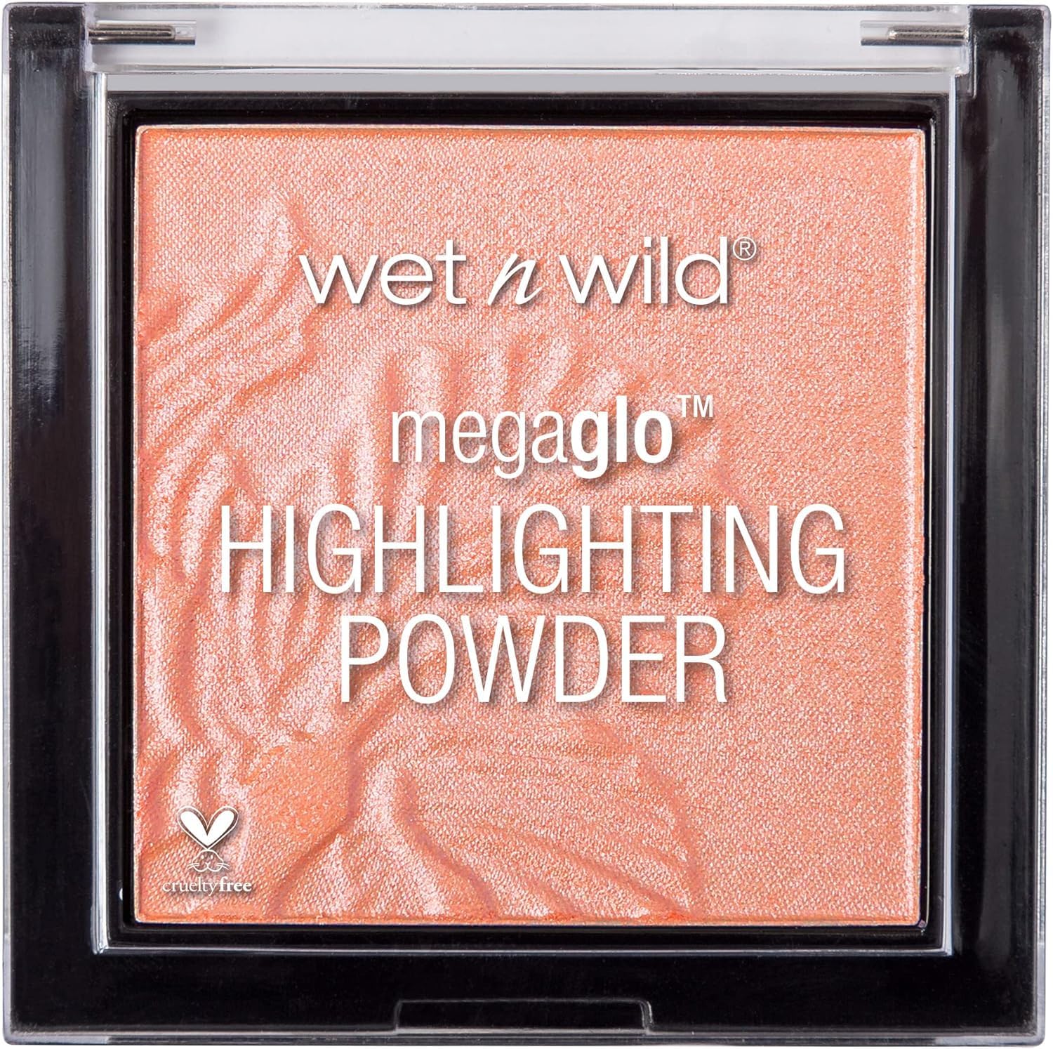 wet n wild MegaGlo highlighting powder compact closeup showing pink rose gold bloom glow