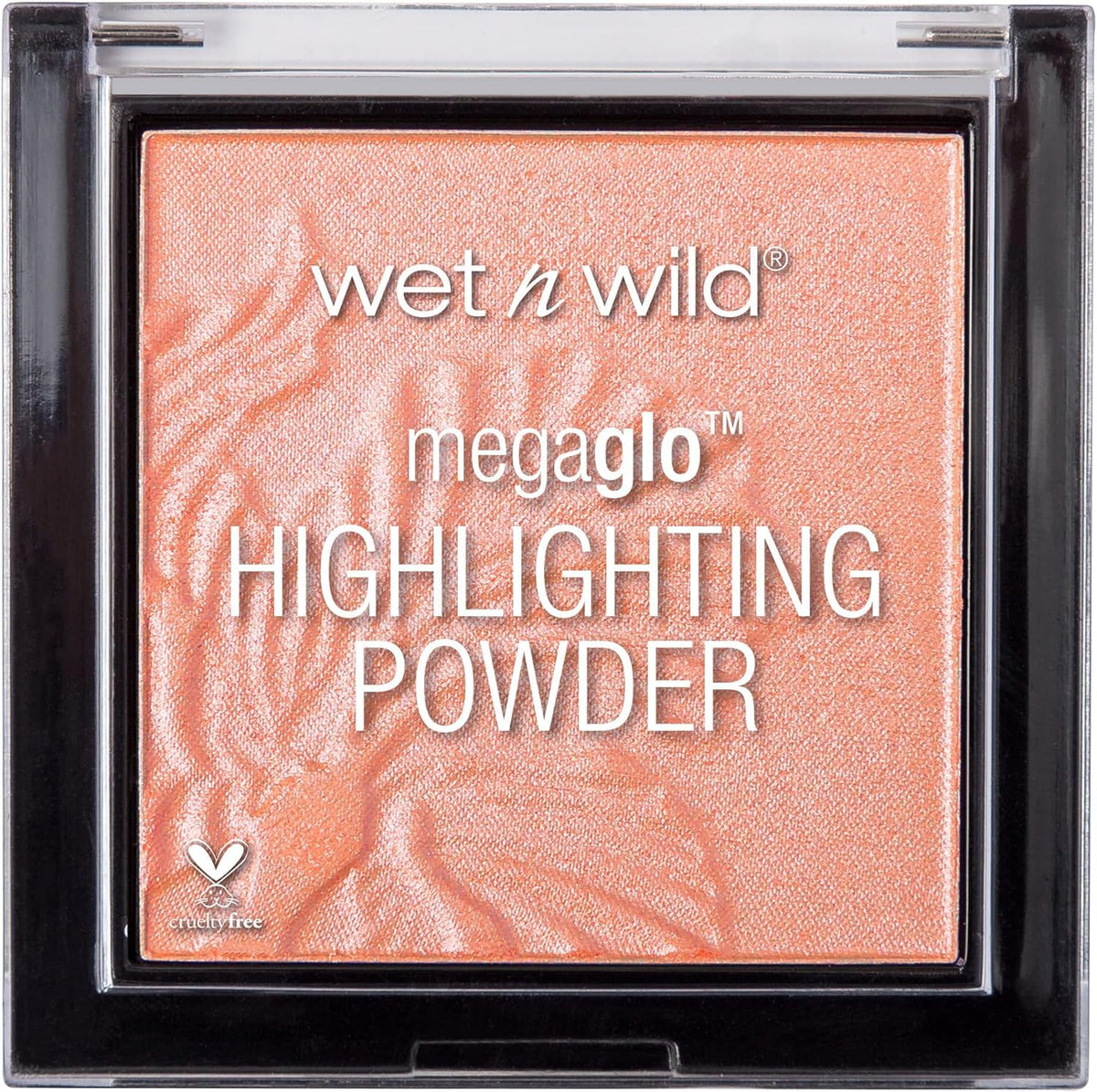 wet n wild MegaGlo highlighting powder compact closeup showing pink rose gold bloom glow
