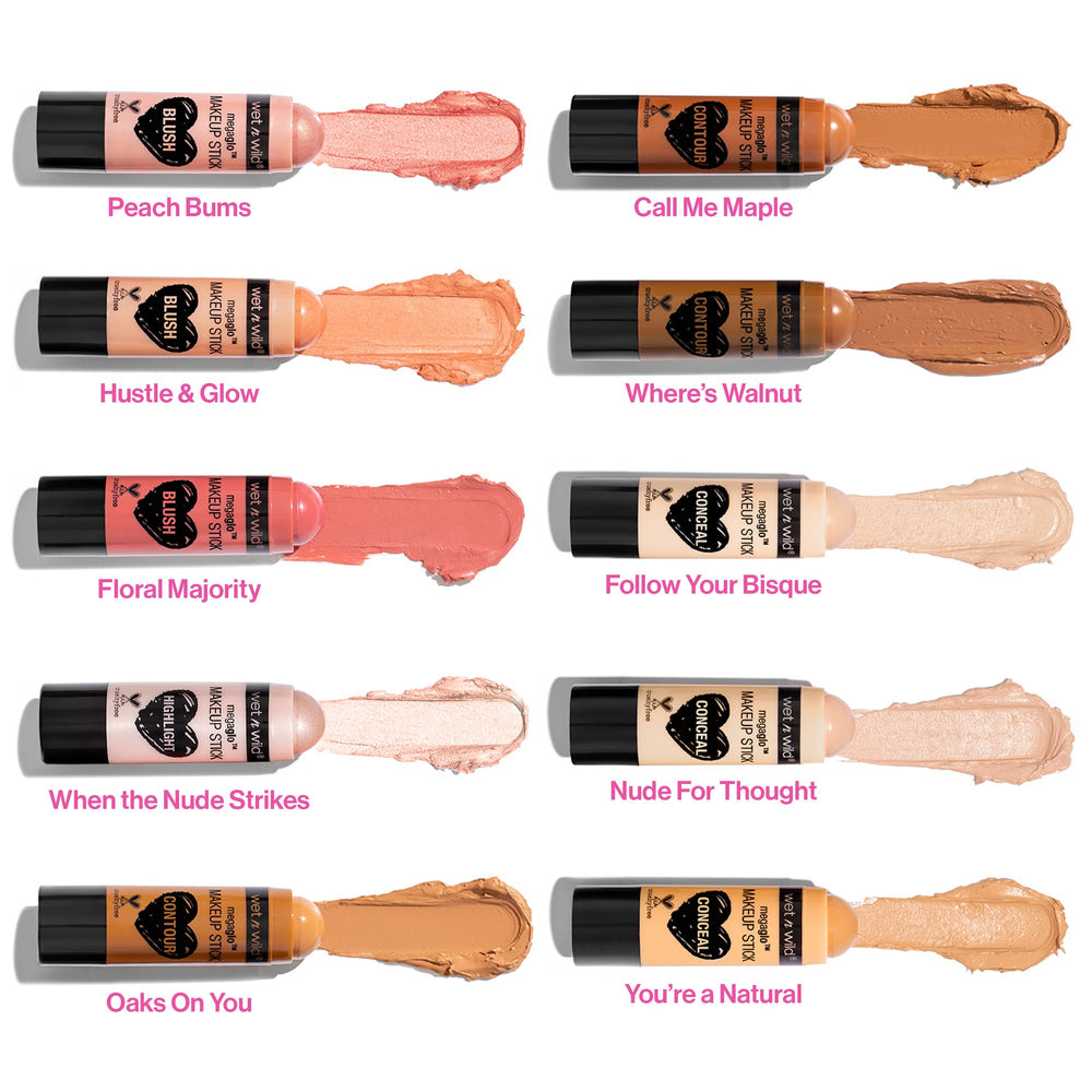 wet n wild MegaGlo Makeup Stick pocket-size design fits in a purse for quick touch-ups.