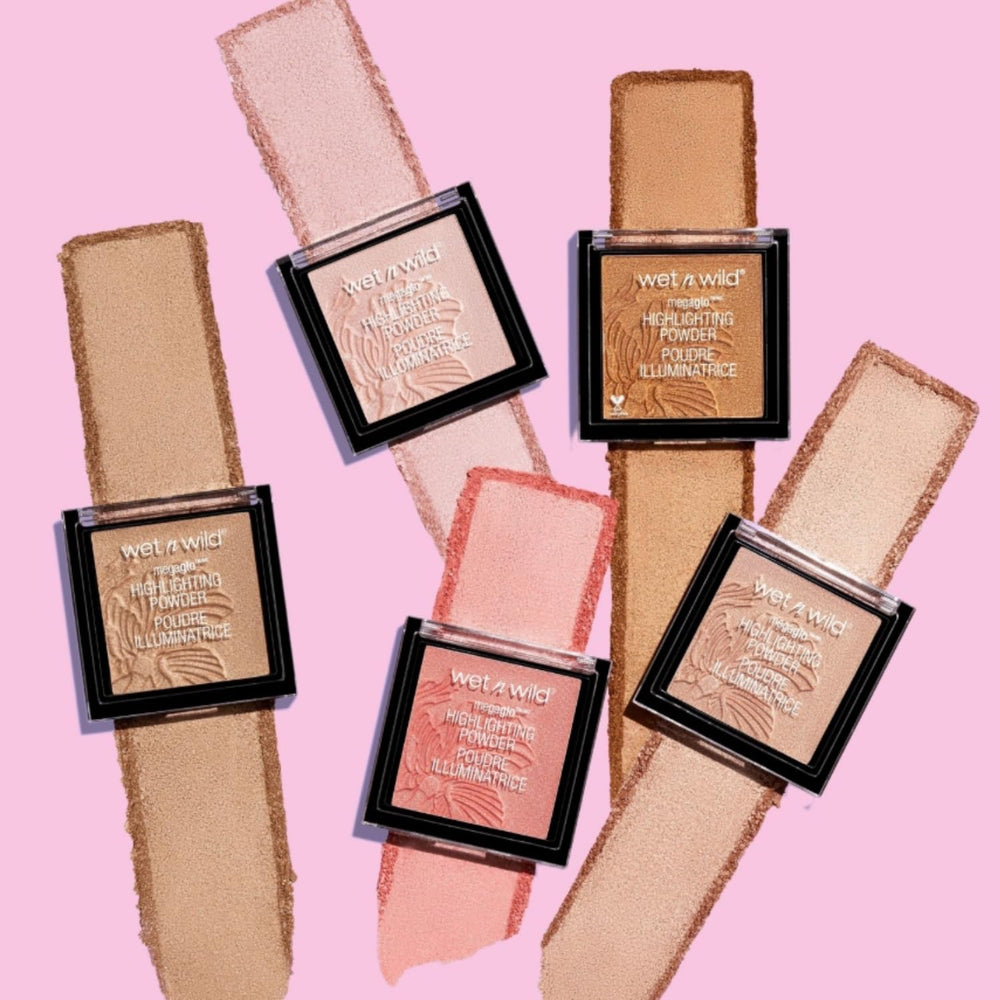 wet n wild MegaGlo pressed highlighter veil on skin