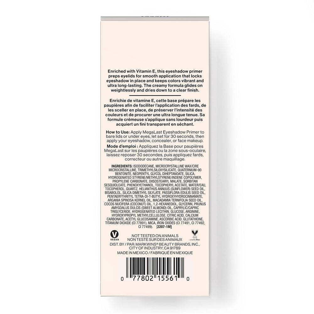 wet n wild Megalast Eyeshadow Primer cruelty-free logo visible on packaging