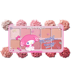 wet n wild paleta My Melody Kuromi frente del empaque, ideal para inspiración de looks suaves.