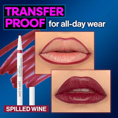 Transfer-proof formula in action on Wet n Wild Perfect Pout Lip Liner Stain.