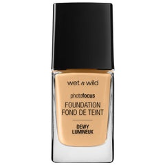 Wet n Wild Photo Focus Dewy Foundation Buff Bisque swatches show seamless undertone match.
