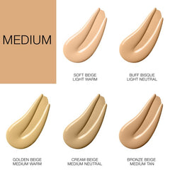 Wet n Wild Photo Focus Dewy Foundation Buff Bisque texture close-up highlights creamy blendability.