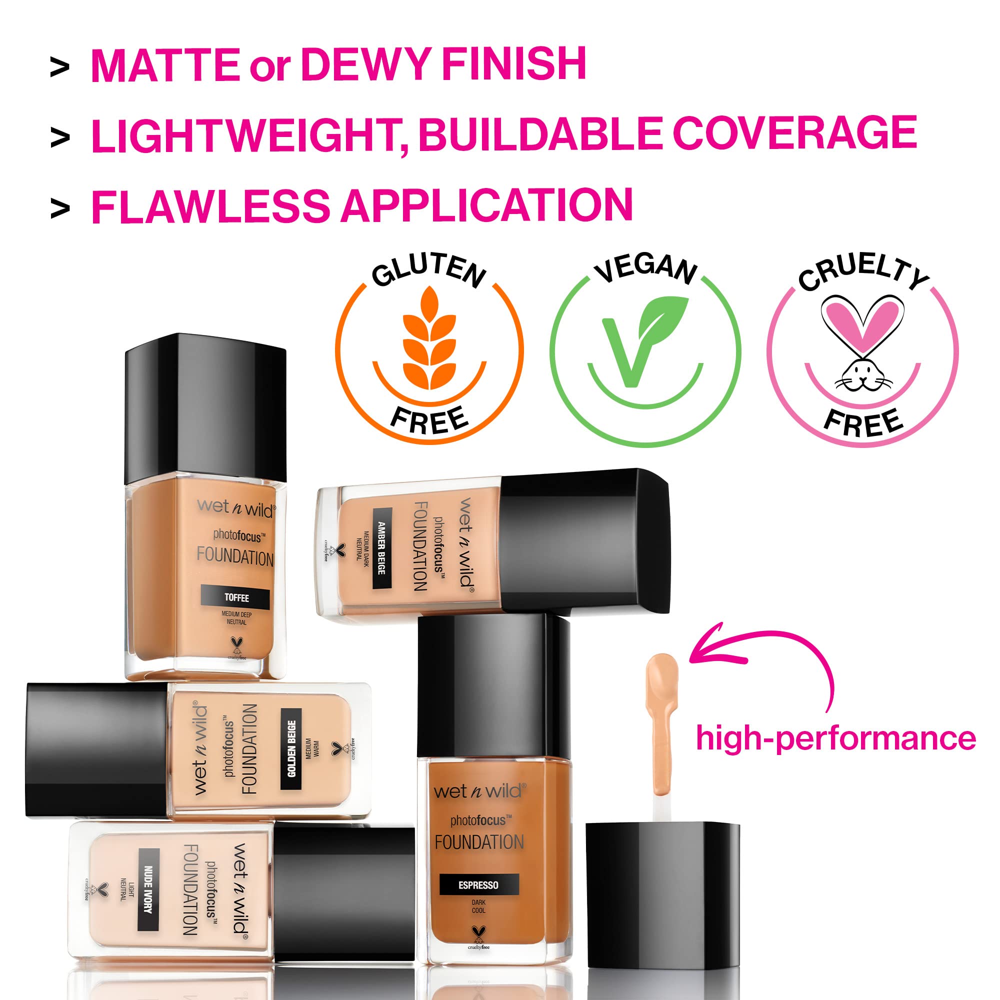 wet n wild Photo Focus Matte Foundation Desert Beige application demo shows blendable coverage.