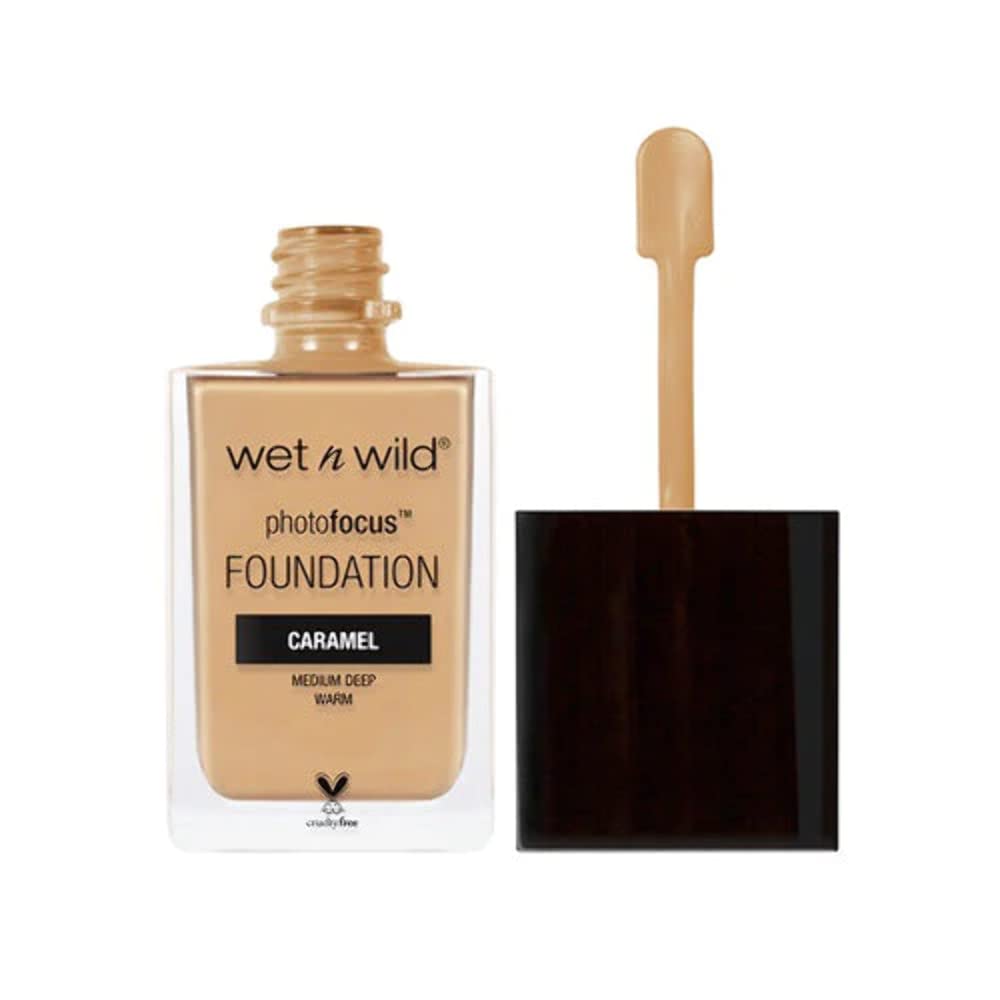 Swatches of Wet n Wild Photo Focus Matte Foundation for even undertone matching.