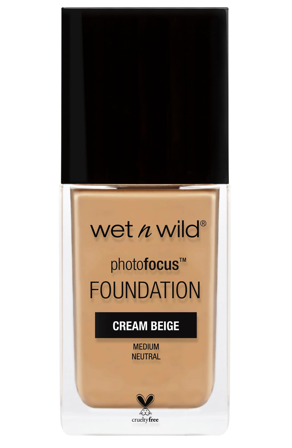 Wet n Wild Photo Focus matte foundation bottle for camera-ready skin.
