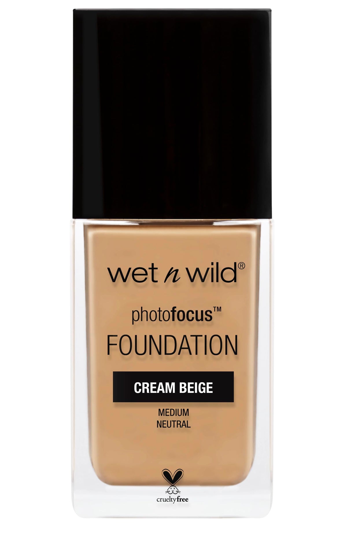 Wet n Wild Photo Focus matte foundation bottle for camera-ready skin.