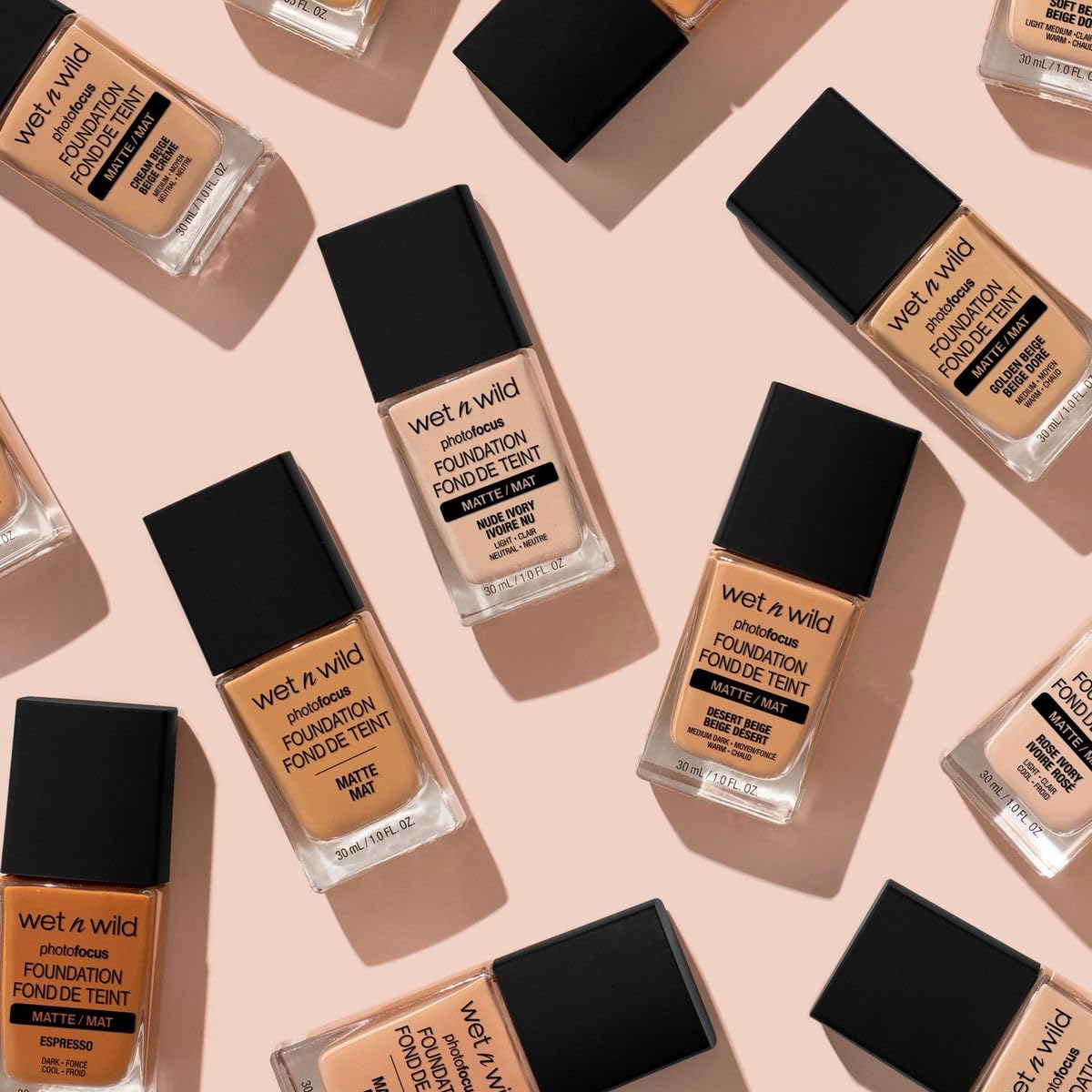 Wet n Wild matte foundation finish delivers soft-focused skin.