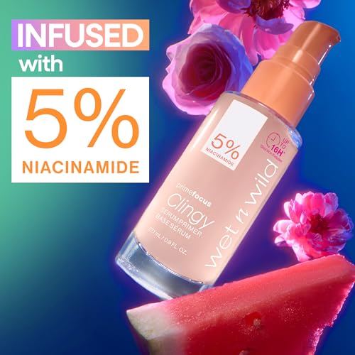 Wet n Wild Prime Focus serum applied to face for a luminous base.