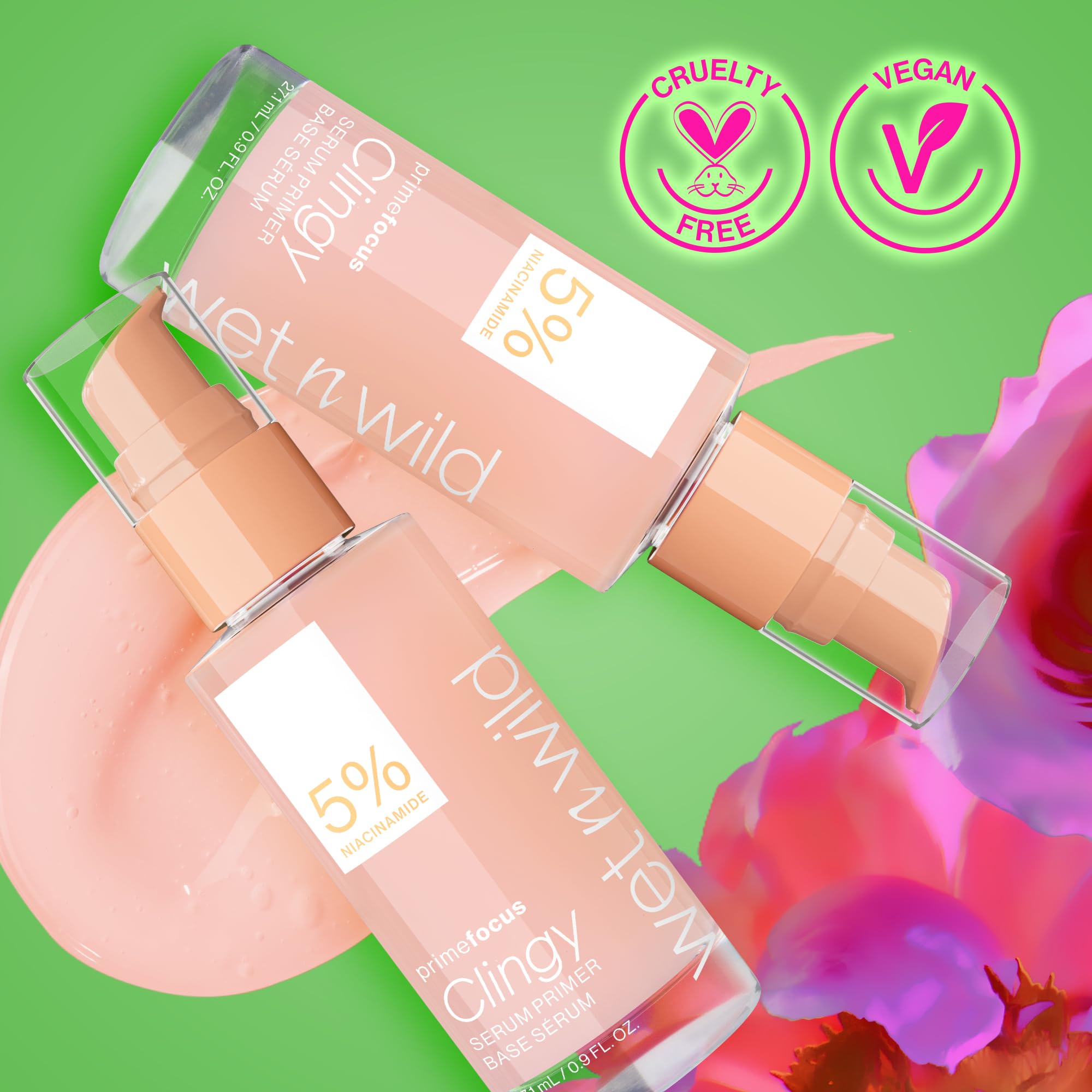 Wet n Wild Prime Focus serum with 5% niacinamide for even-looking skin.