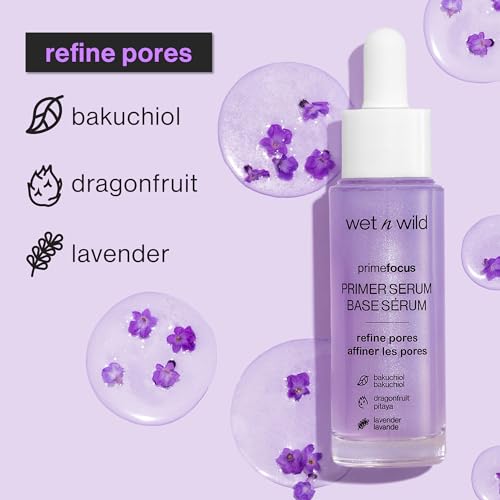 Prime Focus Primer Serum, piel hidratada lista para base de larga duración.