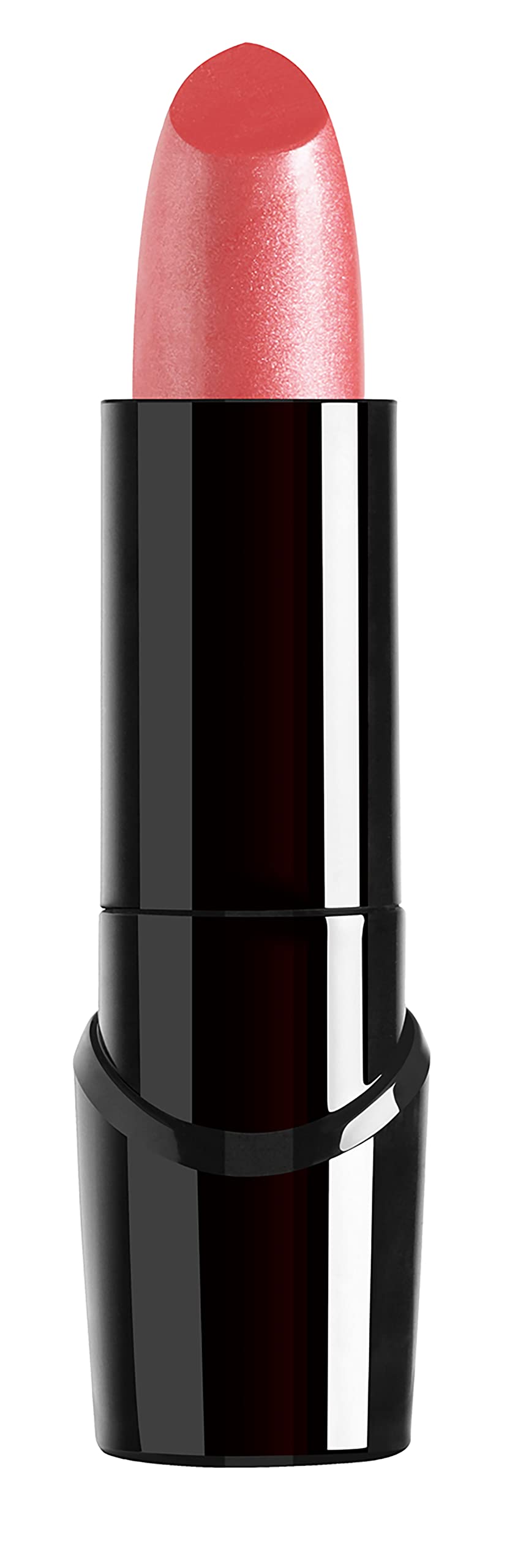 wet n wild Silk Finish Lipstick Sunset Peach close-up highlights creamy, smooth glide.