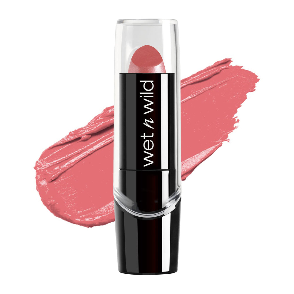wet n wild Silk Finish Lipstick Sunset Peach packaging offers affordable luxury for daily color.