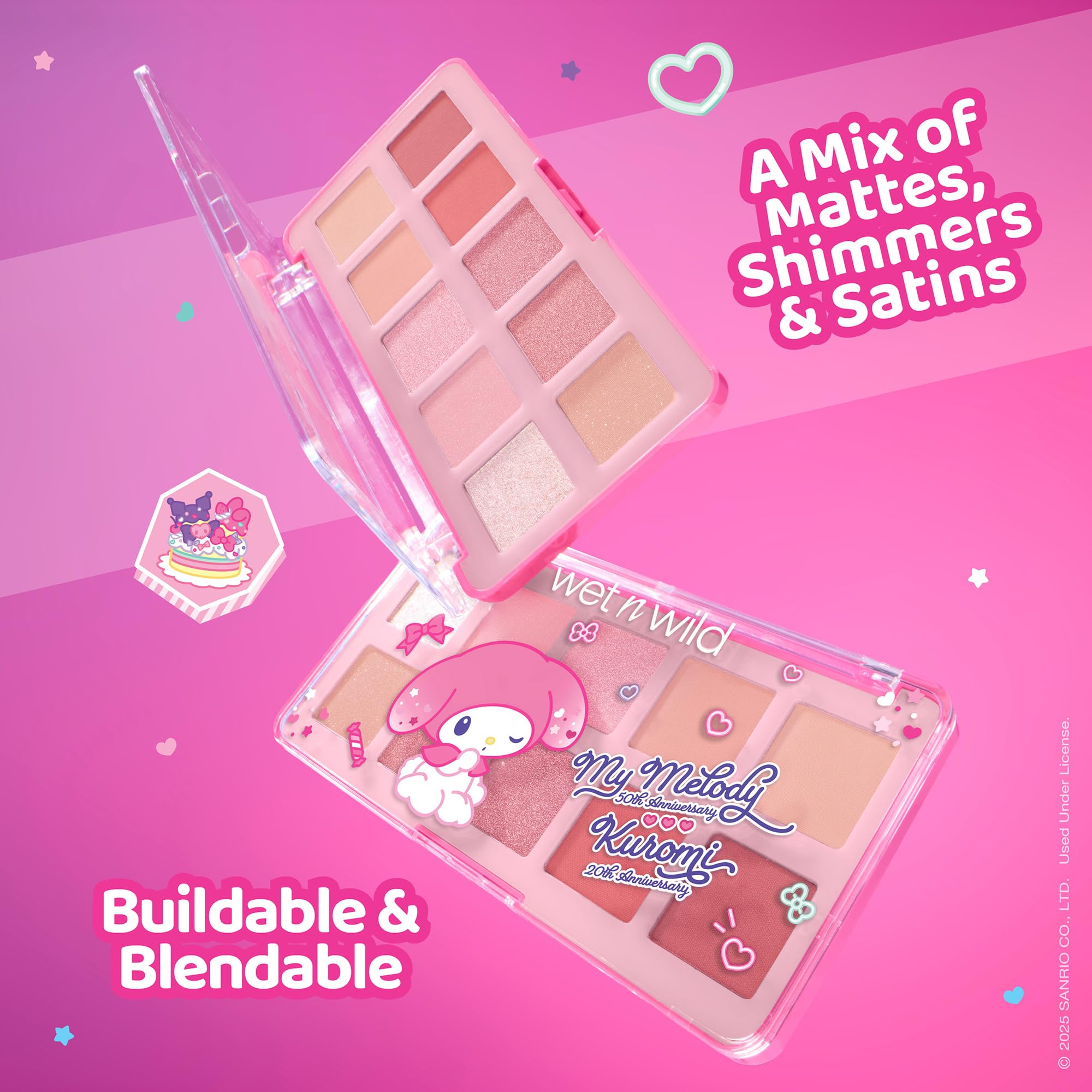 wet n wild sombras mate My Melody, opción suave para uso diario.