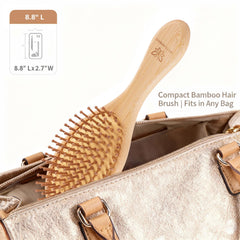 WetBamboo brush with natural bamboo bristles detangles knots with less breakage.