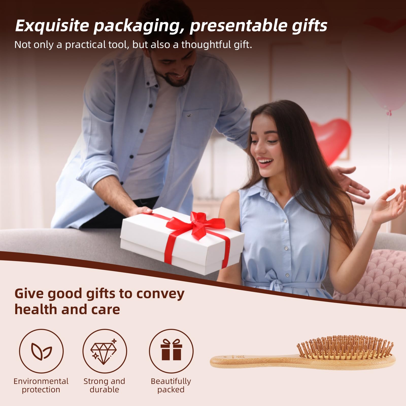 WetBamboo pet grooming brush is gentle for cats and dogs.