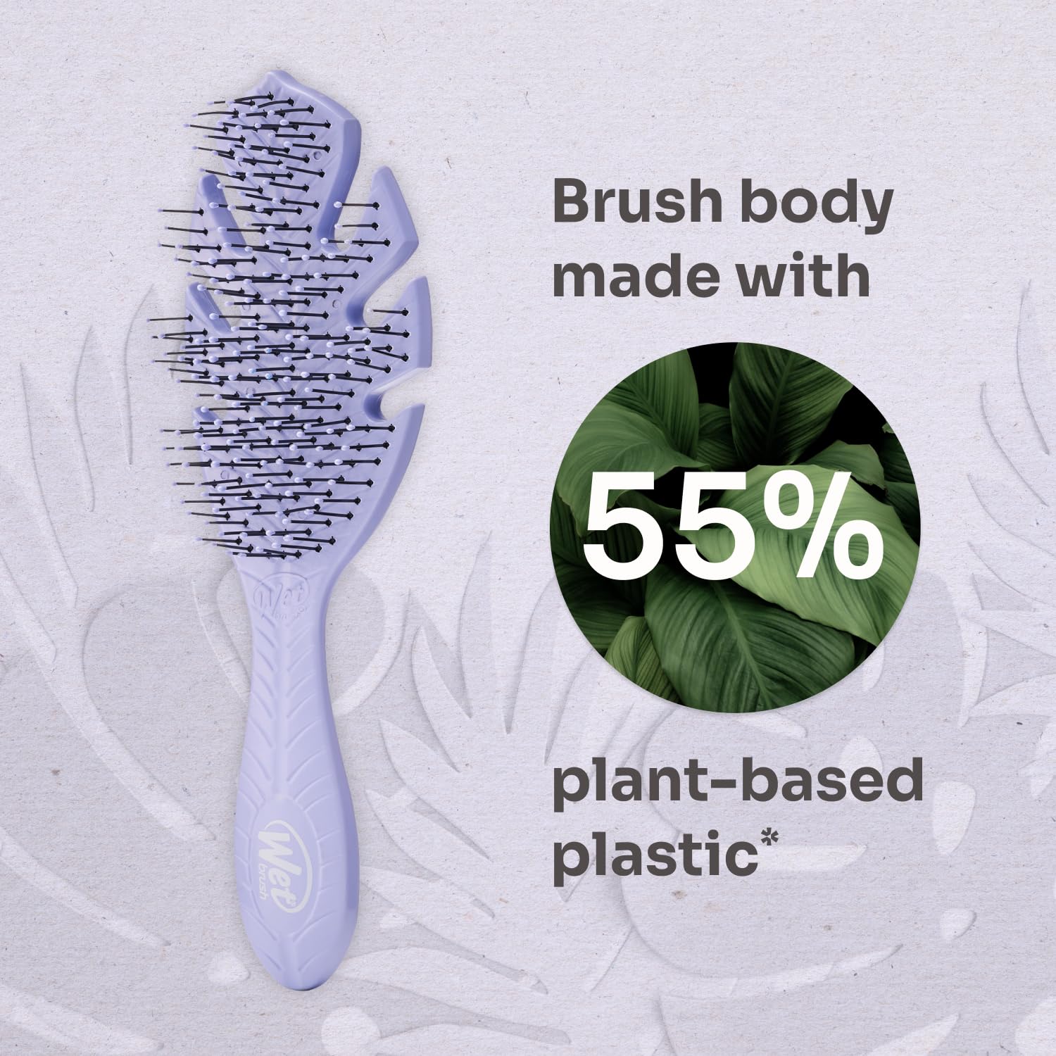 Wet Brush Go Green Detangler Purple eco-friendly plastic construction
