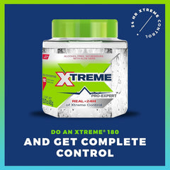 Hands applying Wetline Xtreme Pro-Expert gel for versatile styling.