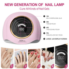 WEVILI UV LED nail lamp with LCD display showing timer for precise sessions