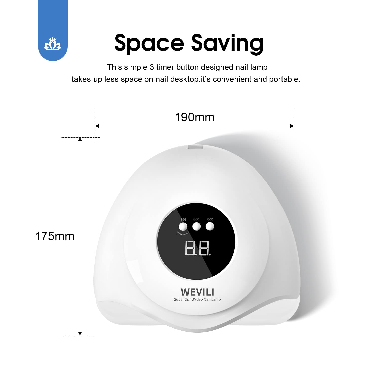 WEVILI 72W UV nail lamp with three timer settings for different polishes