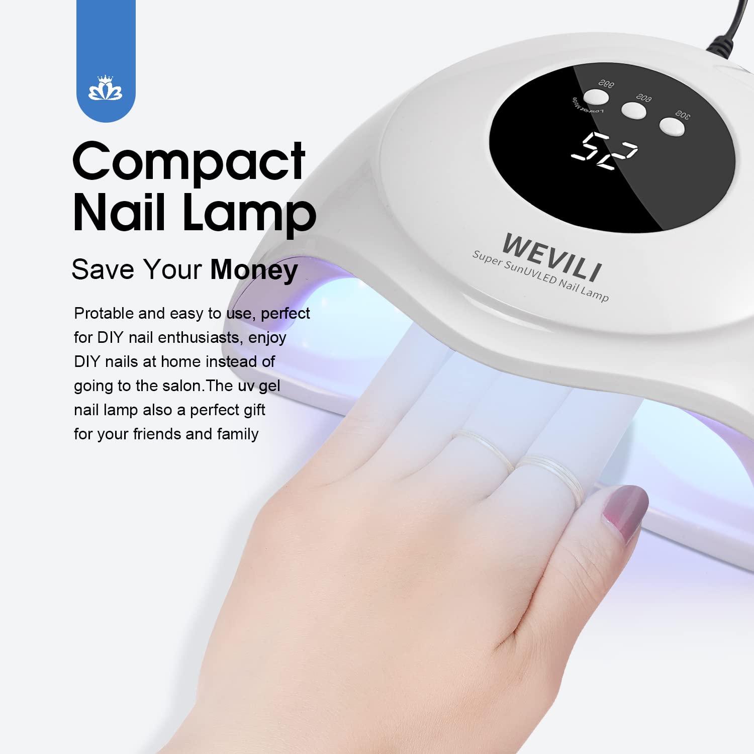 WEVILI 72W UV nail lamp USB cable for versatile charging