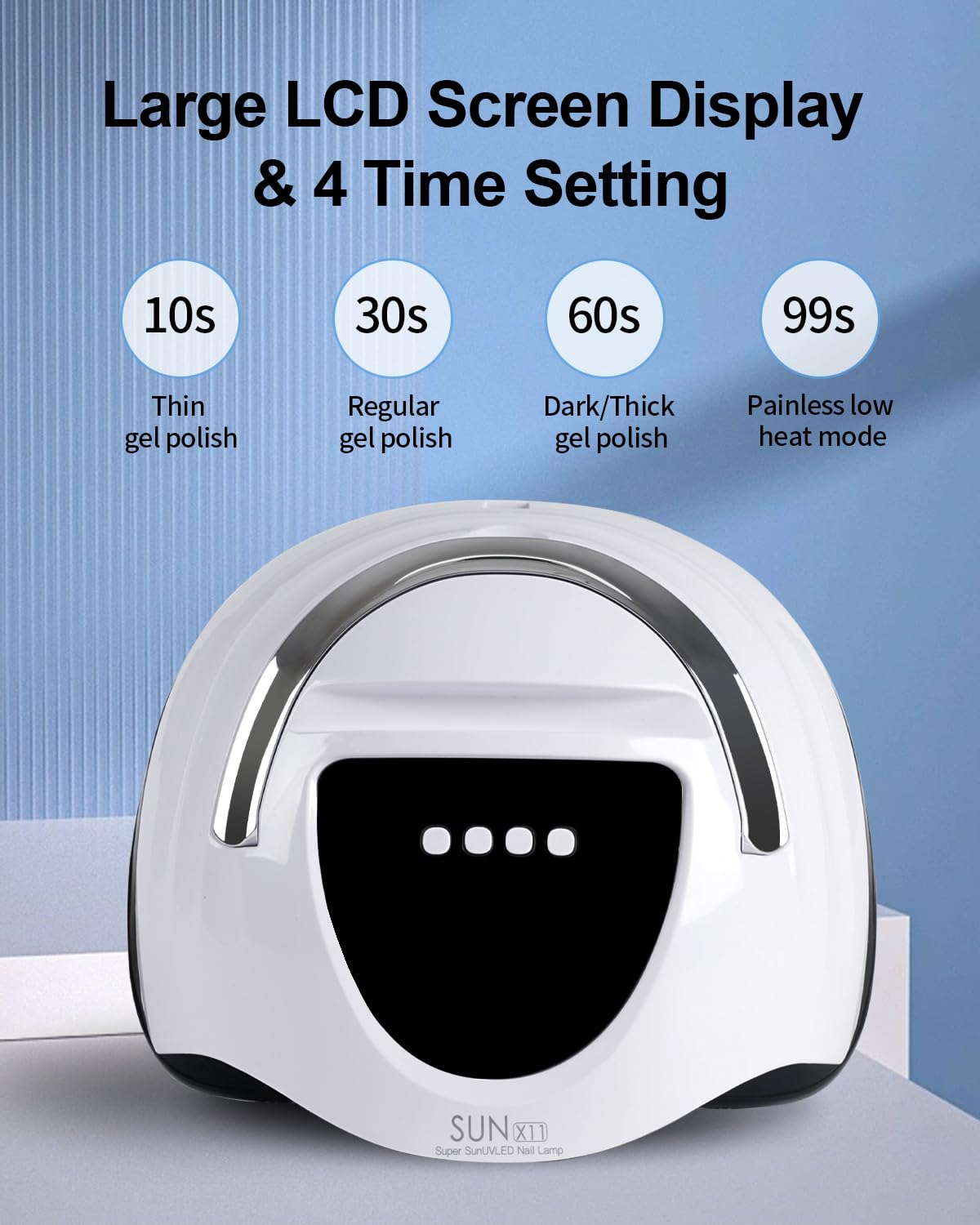 WEVILI removable base fits two hands for efficient at home manicures.