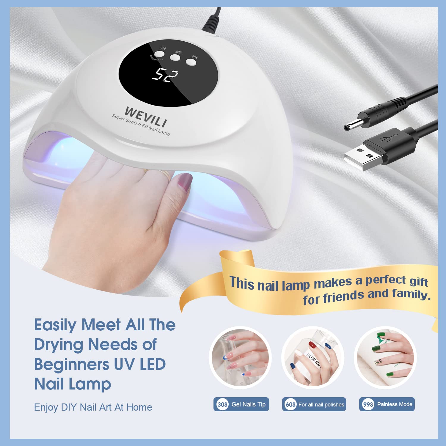 WEVILI UV nail lamp suited for salon and home use