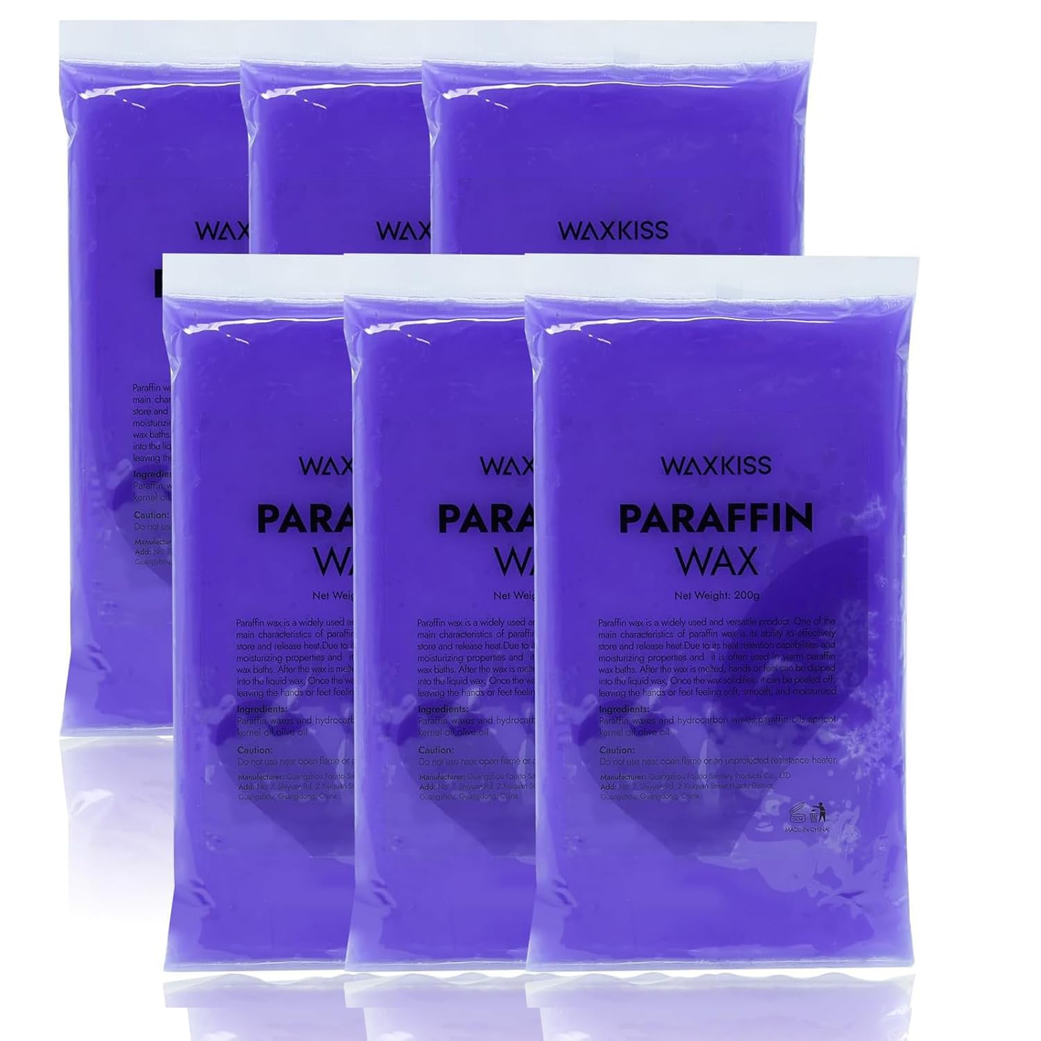 wewax lavender paraffin refill packaging for six-pack home spa use