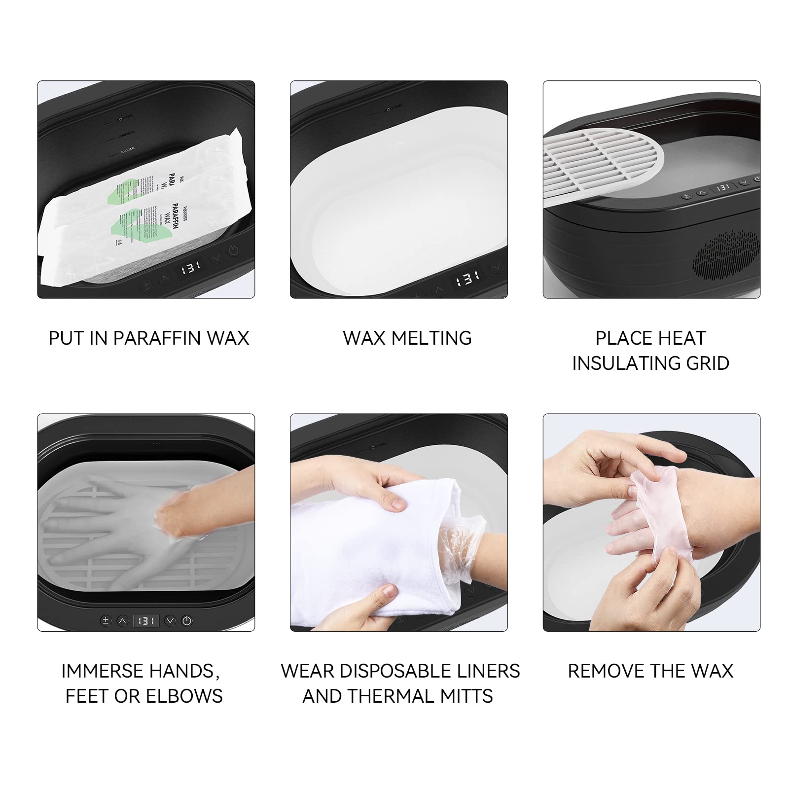 wewax warm liners and usage steps shown for easy treatment