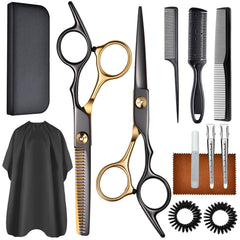 WFOEJEJ 13-piece kit cover shows versatile scissors for home or salon use
