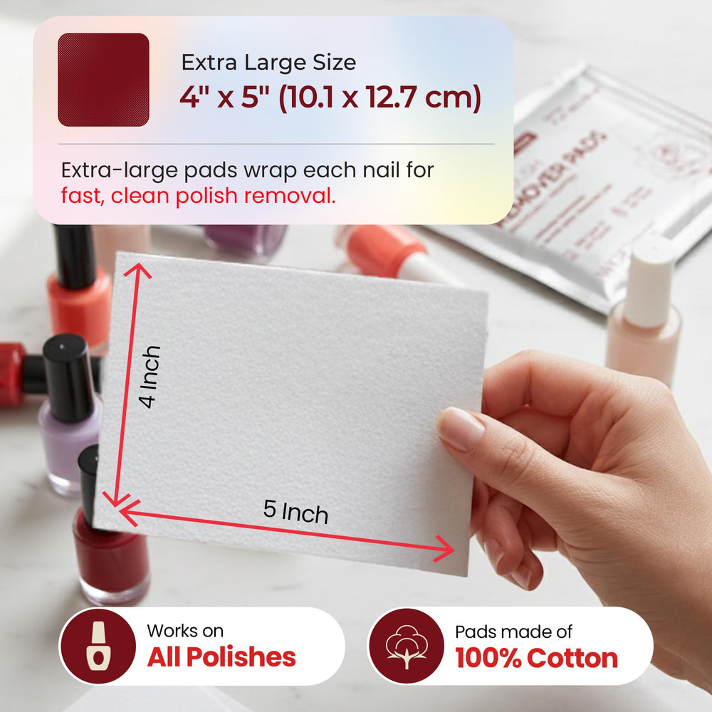 WGF jumbo 4x5 inch wipe, broad coverage for efficient polish removal.