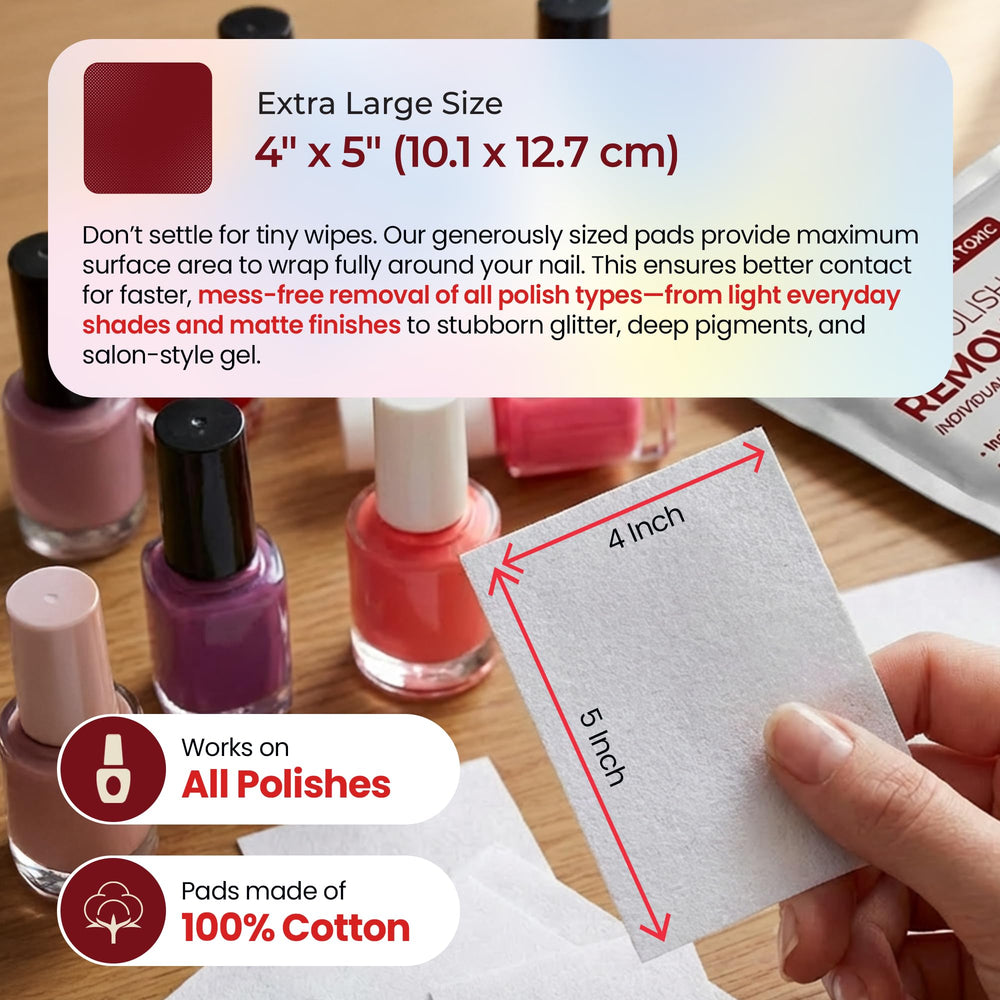 Tamaño jumbo 4x5 pulgadas de WGF PROFESSIONAL NAIL CARE para mayor eficiencia.