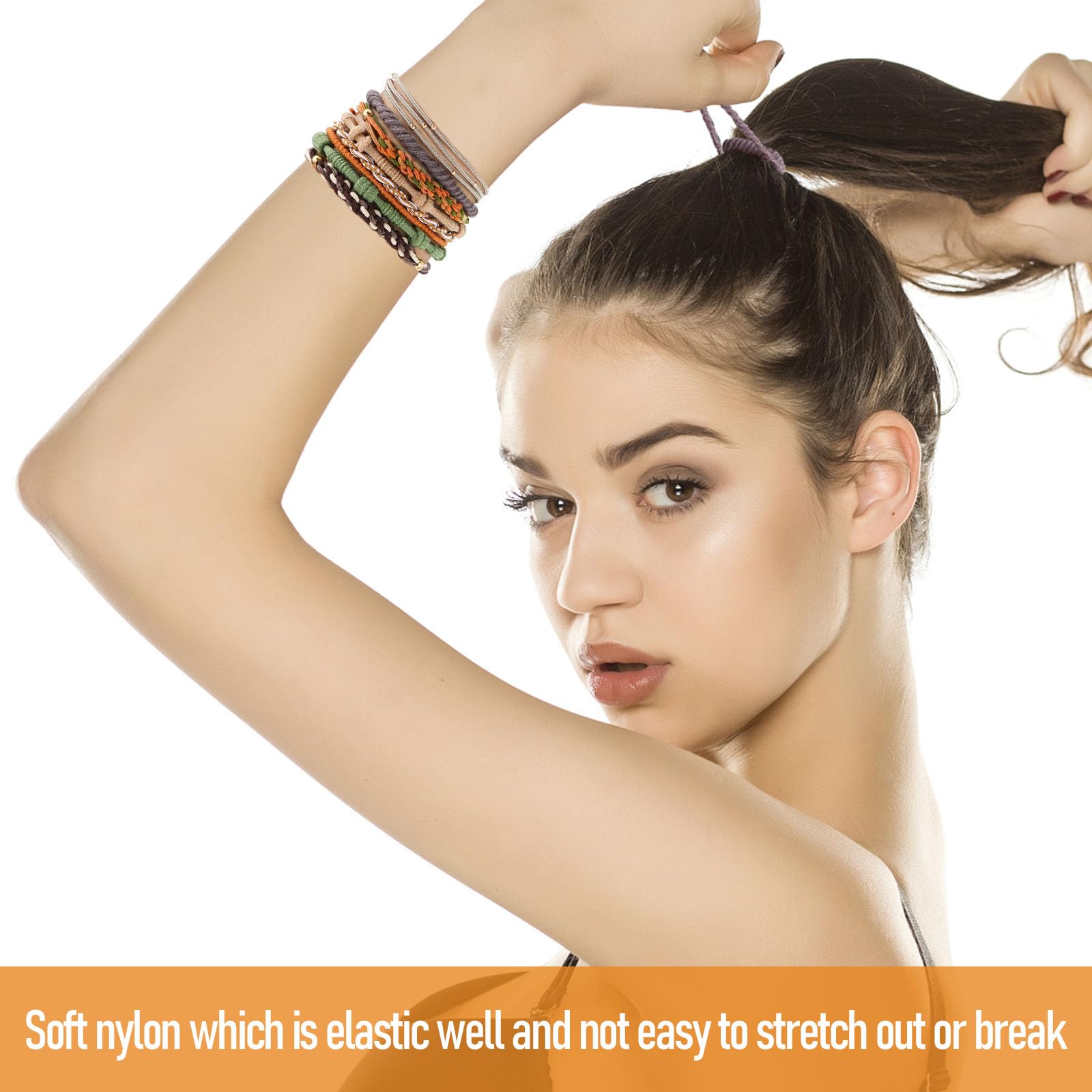 Coleteros Boho de Wgniip para cabello fino con sujeción suave.