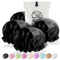 Gorra WhaleLife negra de doble capa protege el cabello durante la ducha.