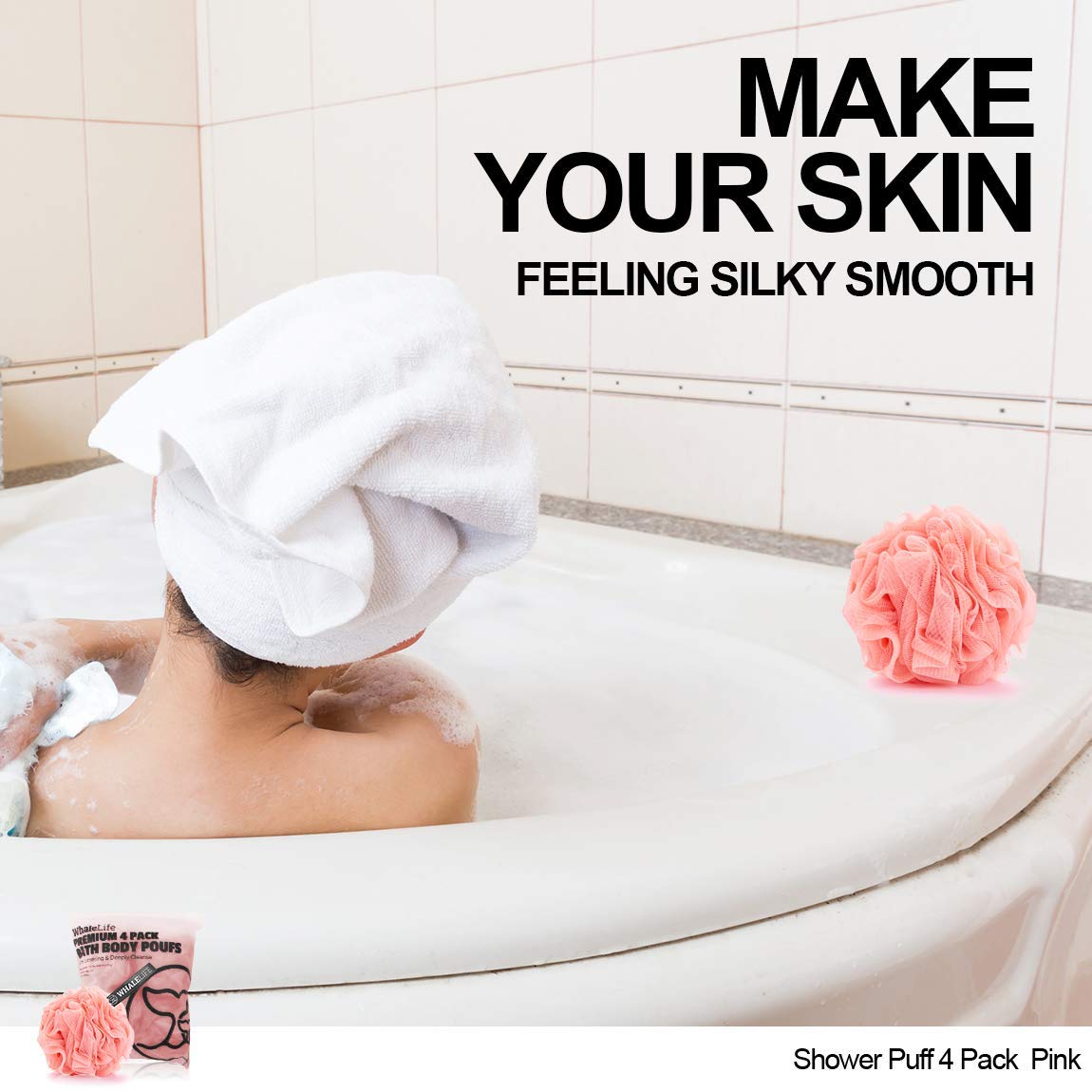 WhaleLife limpieza suave con esponja baño rosa, ideal para jabones.