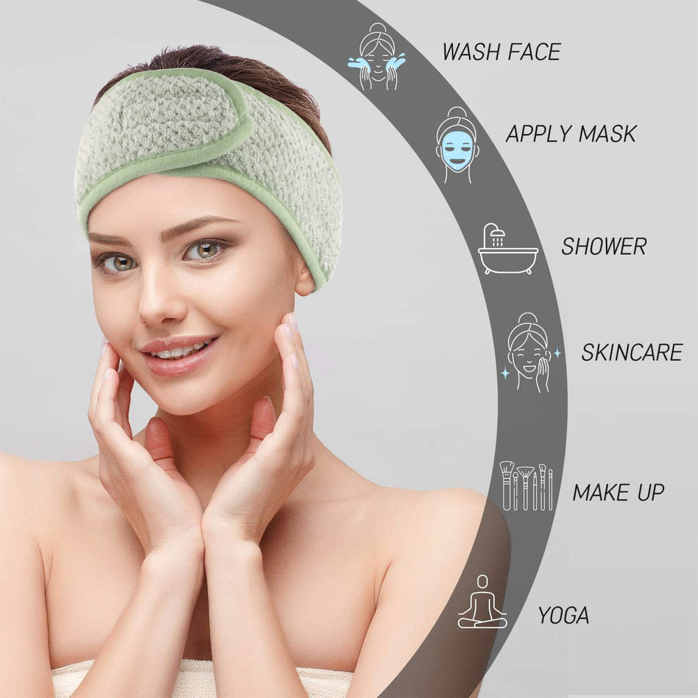 Whaline banda lila claro, suave y absorbente para lavado facial.